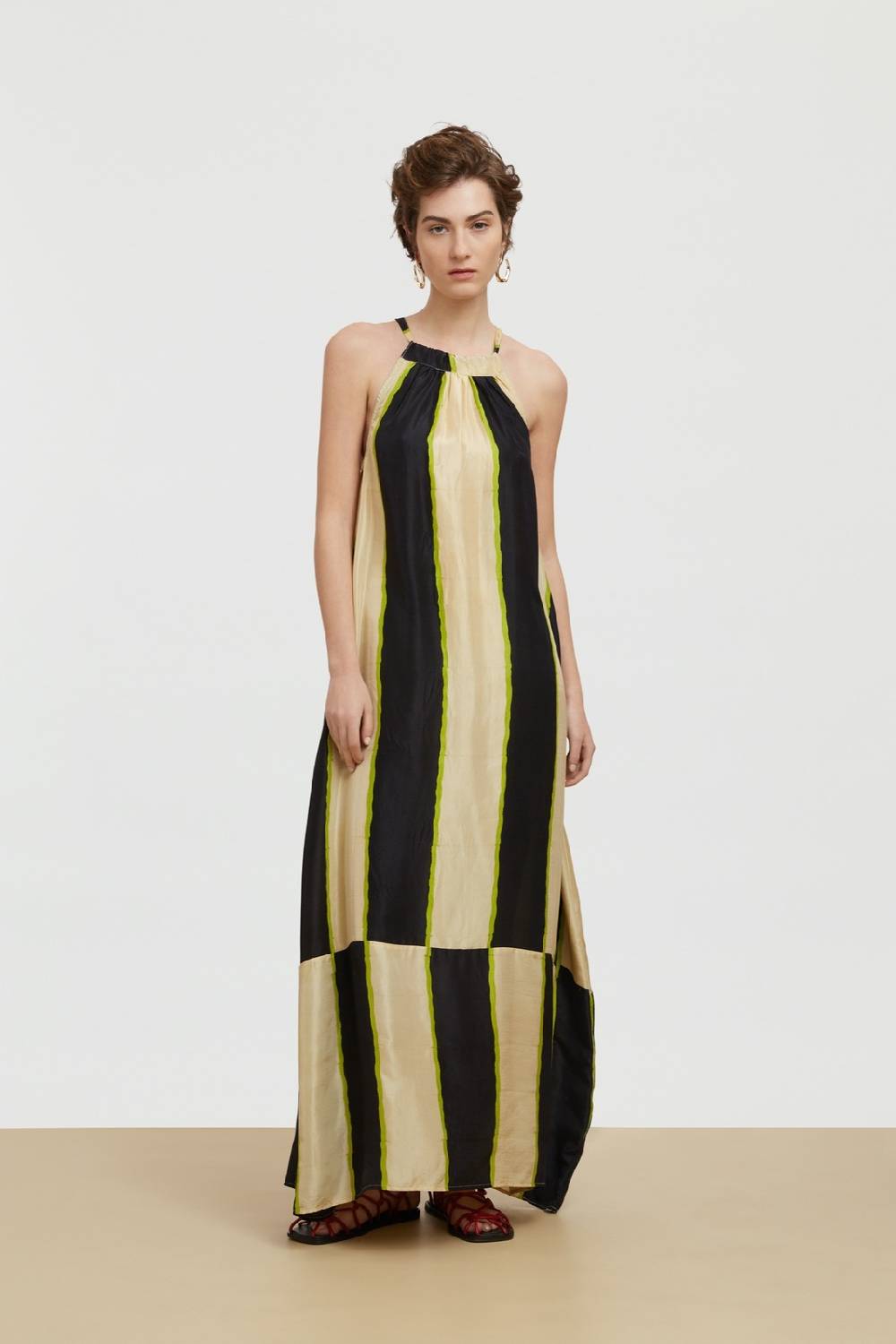 Lisa Corti abito parachute baiadera stripes natural