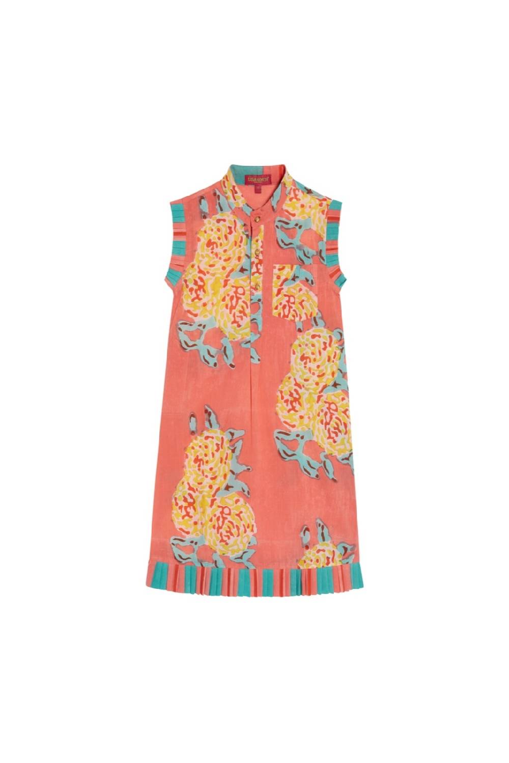 Lisa Corti abito spring bambina leopard flower old pink