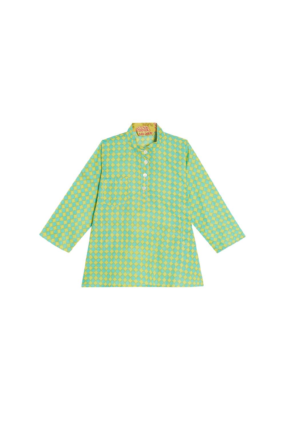 Lisa Corti baby kurta diamond check sulfur veronese