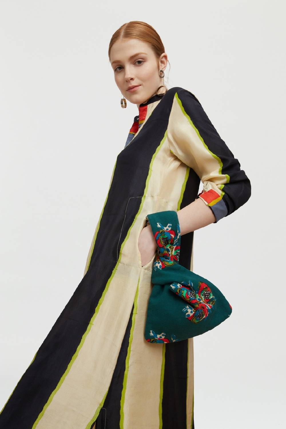 Lisa Corti Borsa Knot Reversibile Cubist Rose Peacock