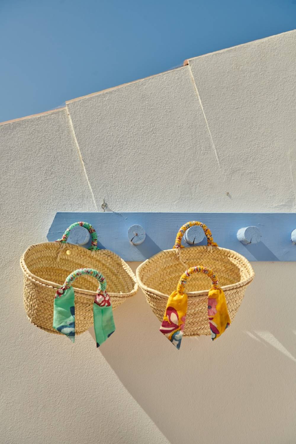 Lisa Corti Borsa Mercato In Paglia Aqua -rebecca De Ravenel X Lisa Corti