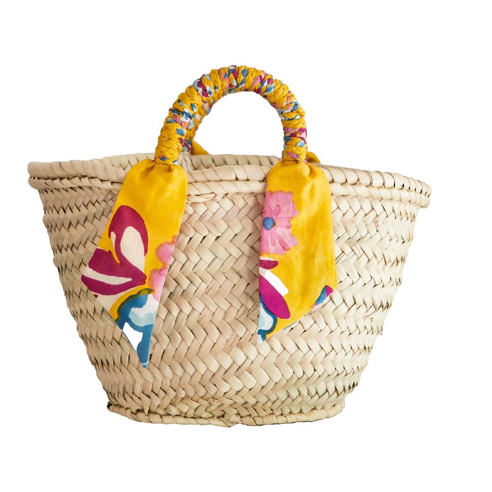 Lisa Corti borsa mercato in paglia oro rebecca de ravenel x lisa corti