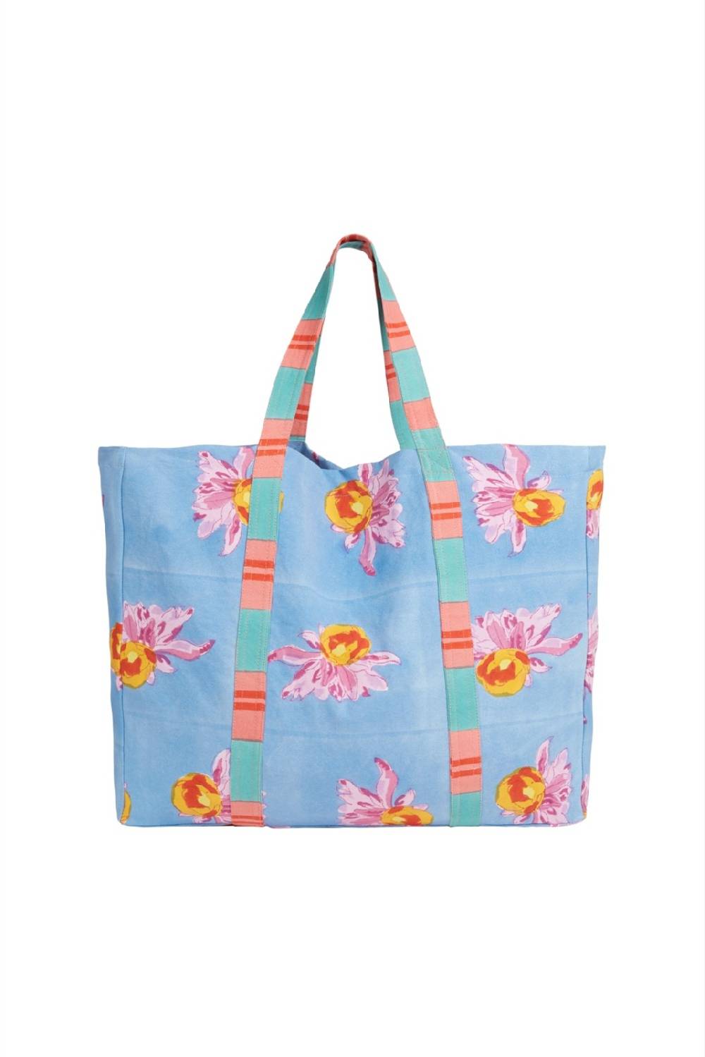 Lisa Corti Borsa Shopping Arabesque Flower Light Blue