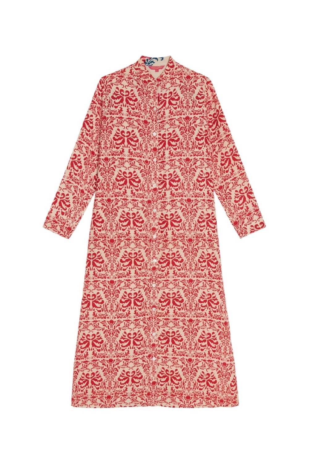 Lisa Corti Caftano Lungo Aperto Tangeri Damask Natural