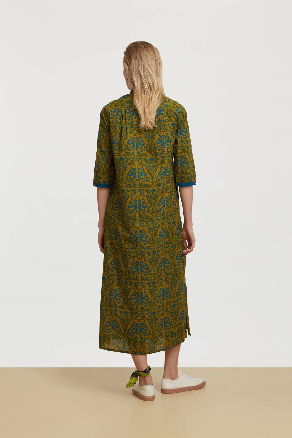 Lisa Corti Caftano Mirte Tangeri Damask Olive Green