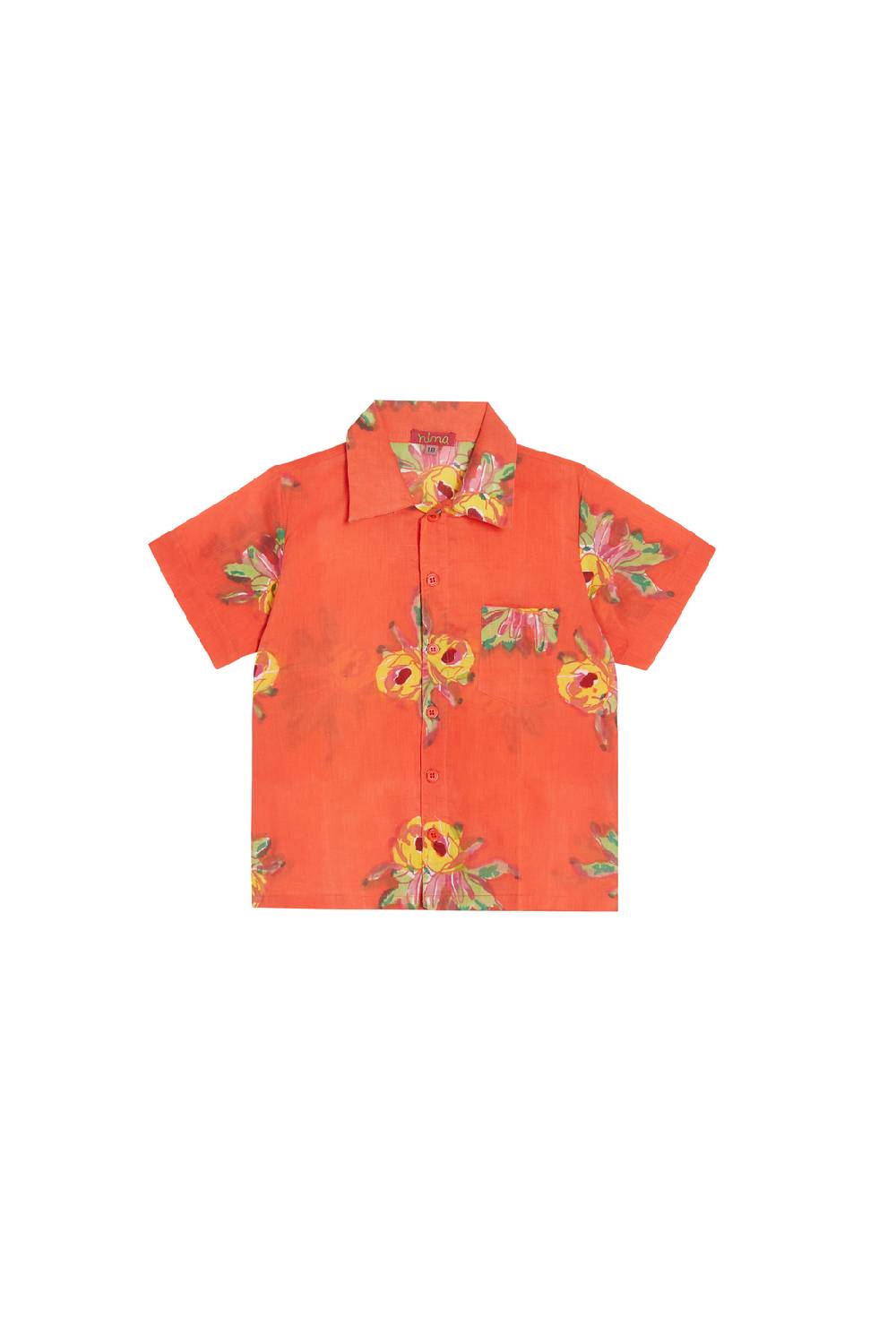 Lisa Corti camicia baby pietro arabesque flower red indo