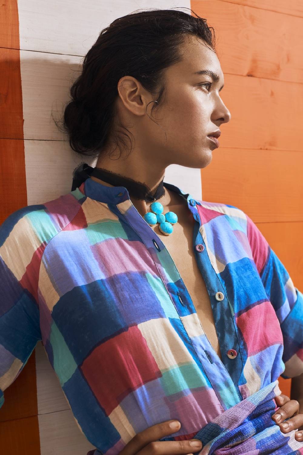 Lisa Corti Collana Con Croce Di Perle Blu Rebecca De Ravenel X Lisa Corti