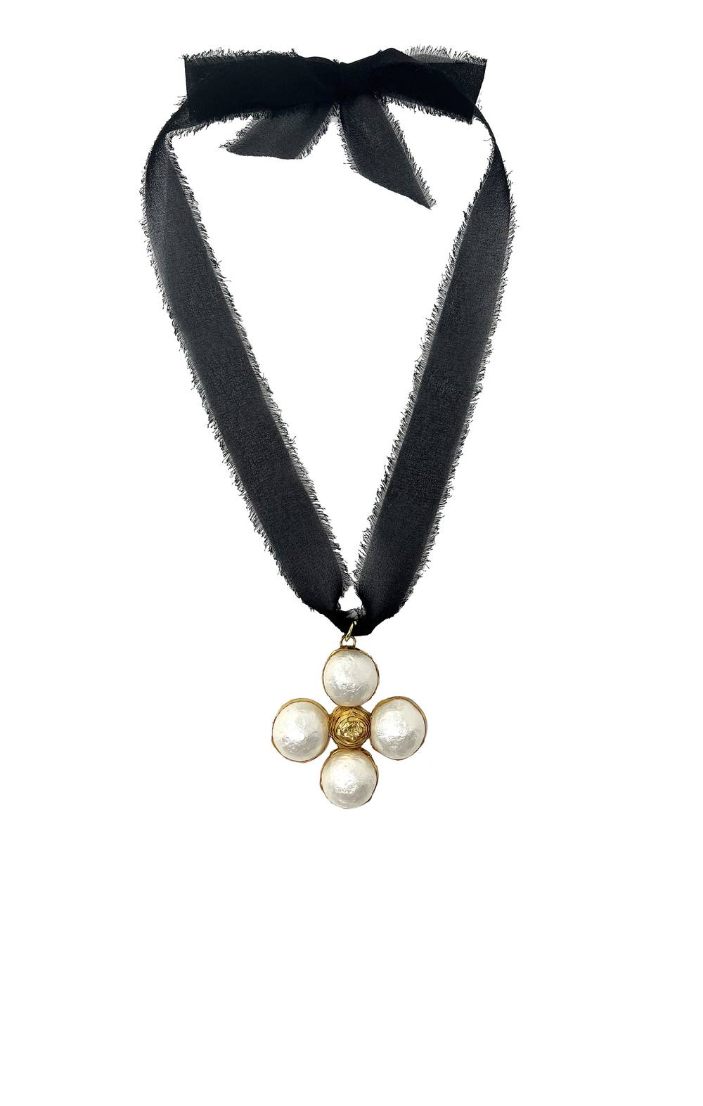 Lisa Corti collana con croce di perle naturale rebecca de ravenel x lisa corti