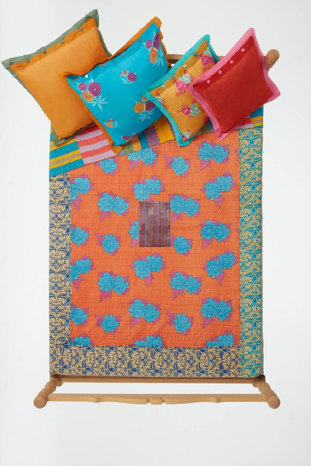 Lisa Corti Copriletto Reversibile Gudri 220x250cm Abhanery Peony Orange