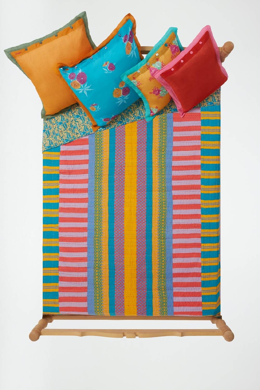 Lisa Corti Copriletto Reversibile Gudri 220x250cm Abhanery Peony Orange