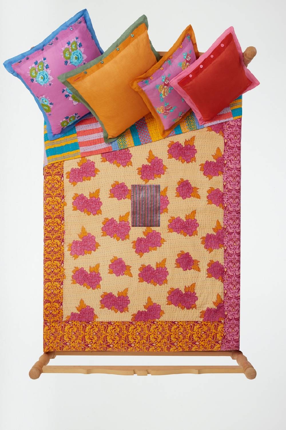 Lisa Corti Copriletto Reversibile Gudri 220x250cm Abhanery Peony Beji