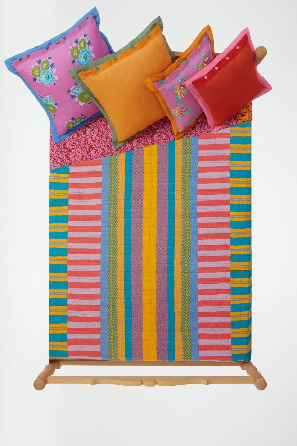 Lisa Corti Copriletto Reversibile Gudri 220x250cm Abhanery Peony Beji