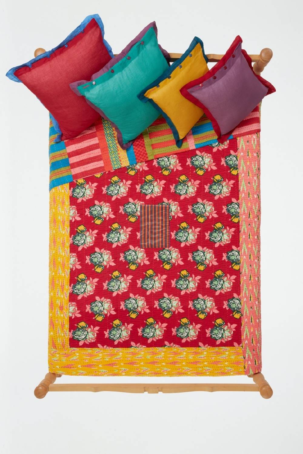 Lisa Corti Copriletto Reversibile Gudri 220x250cm Bold Rose Red