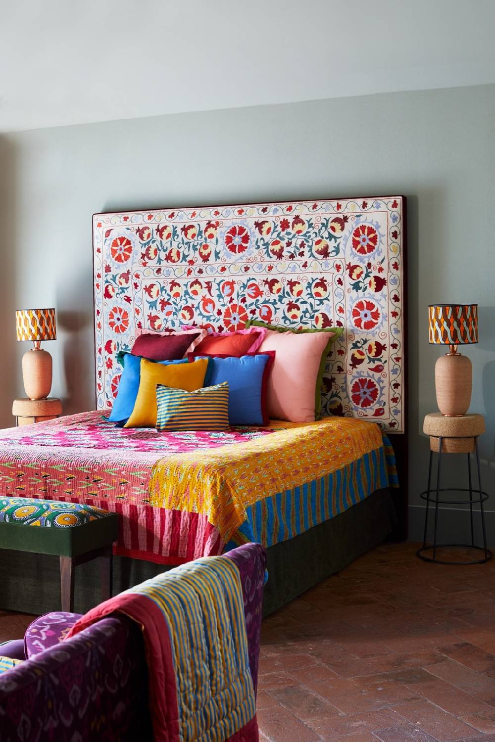 Lisa Corti Copriletto Reversibile Gudri 220x250cm Bold Rose Red