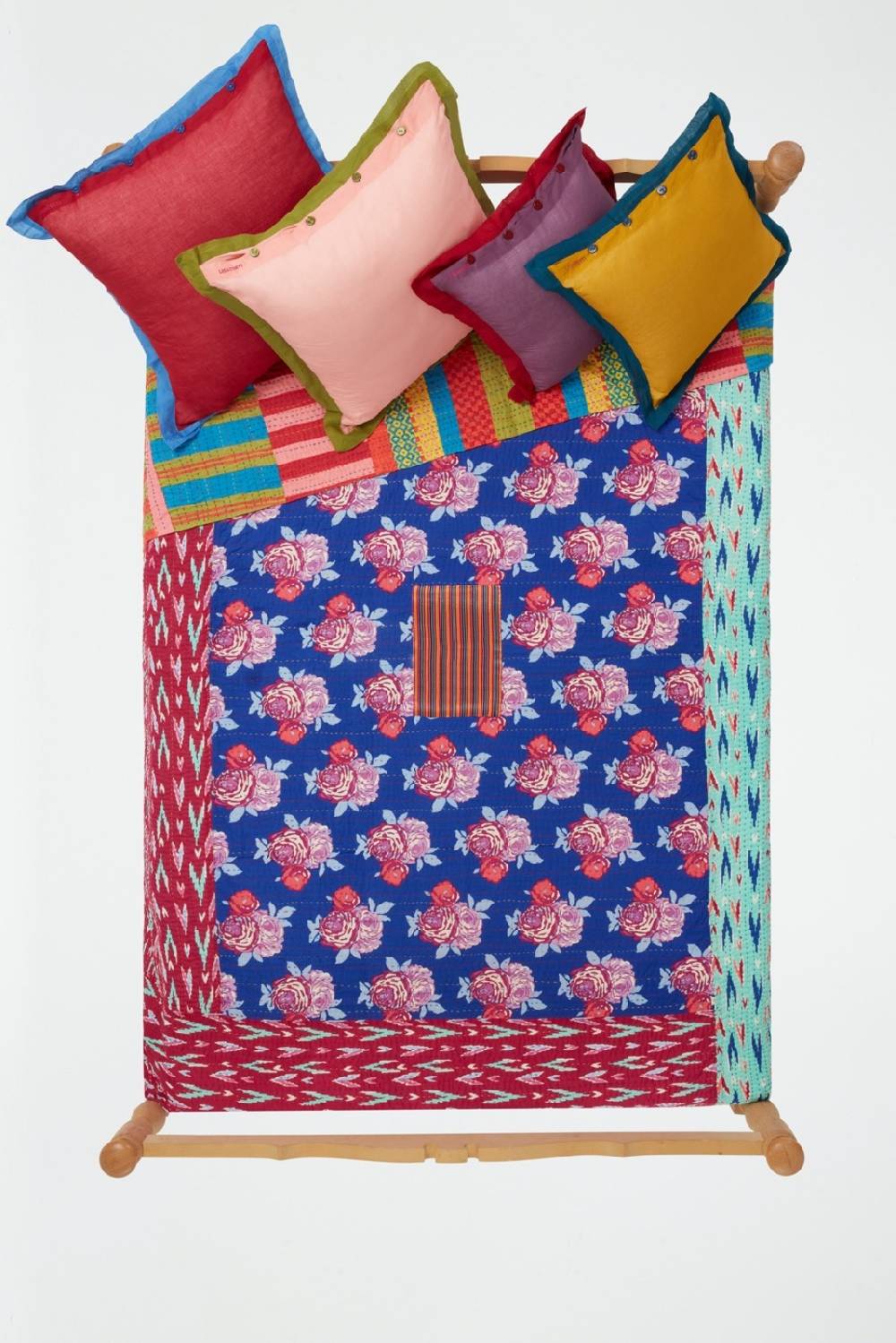 Lisa Corti Copriletto Reversibile Gudri 220x250cm Bold Rose Royal Blue