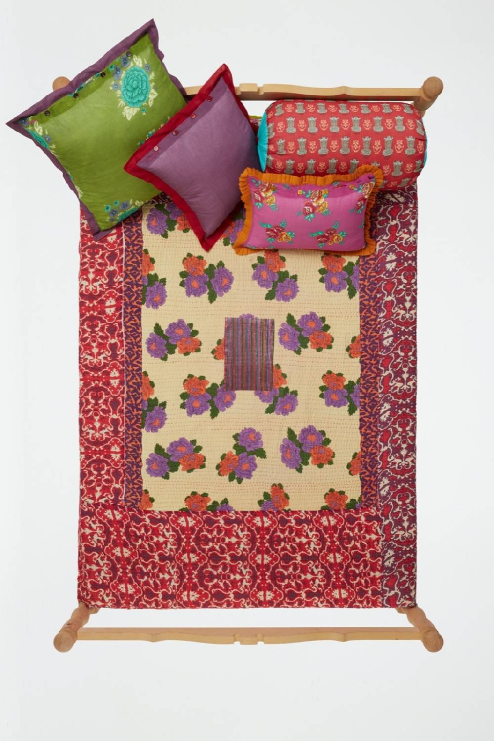 Lisa Corti Copriletto Reversibile Gudri 220x250cm Kauai Peony Beji