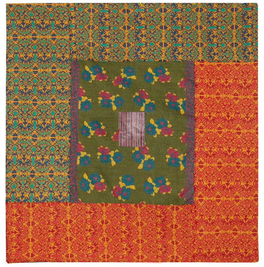 Lisa Corti copriletto reversibile gudri 220x250cm kauai peony olive green