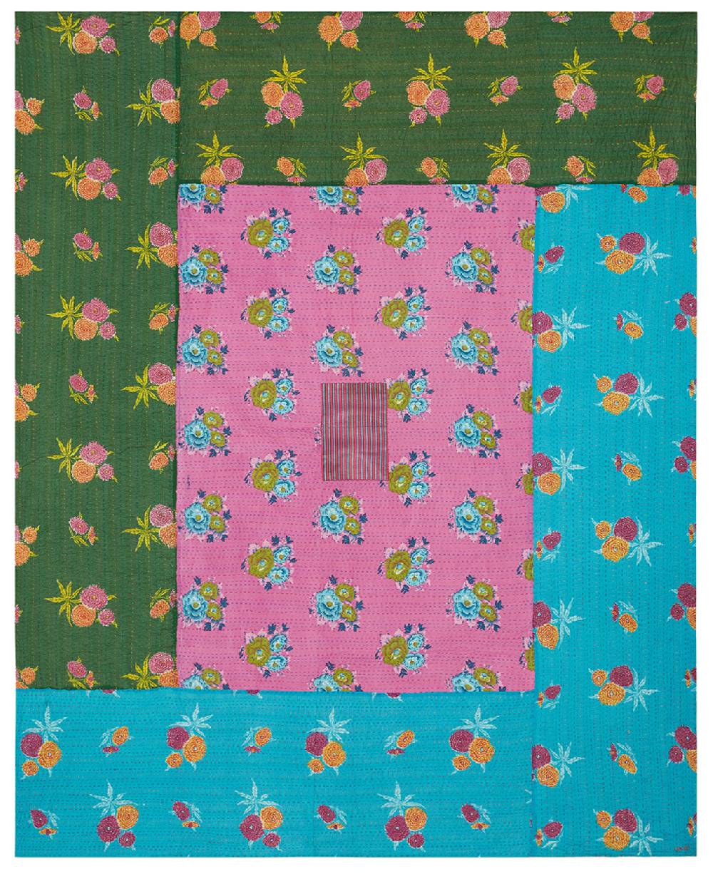 Lisa Corti copriletto reversibile gudri 220x250cm tiger flw purple