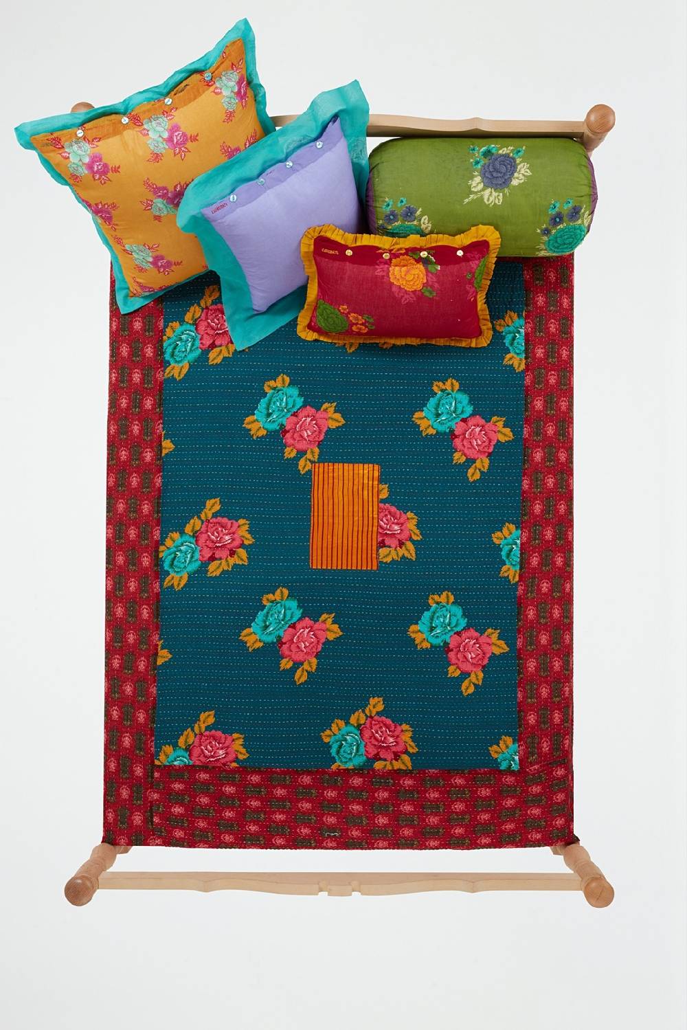 Lisa Corti Copriletto Reversibile Gudri 220x250cm Tiger Red