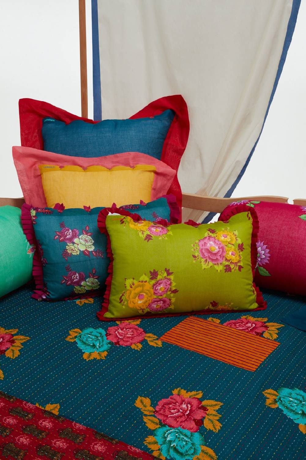 Lisa Corti Copriletto Reversibile Gudri 220x250cm Tiger Red