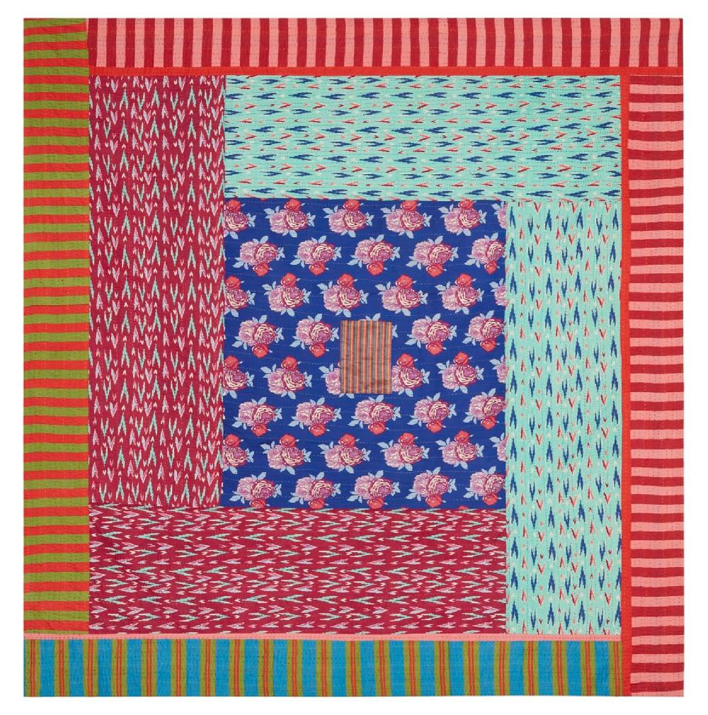 Lisa Corti copriletto reversibile gudri 250x270cm bold rose royal blue