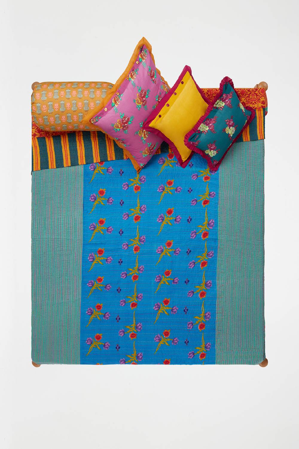 Lisa Corti Copriletto Reversibile Gudri 250x270cm Kauai Peony Olive Green