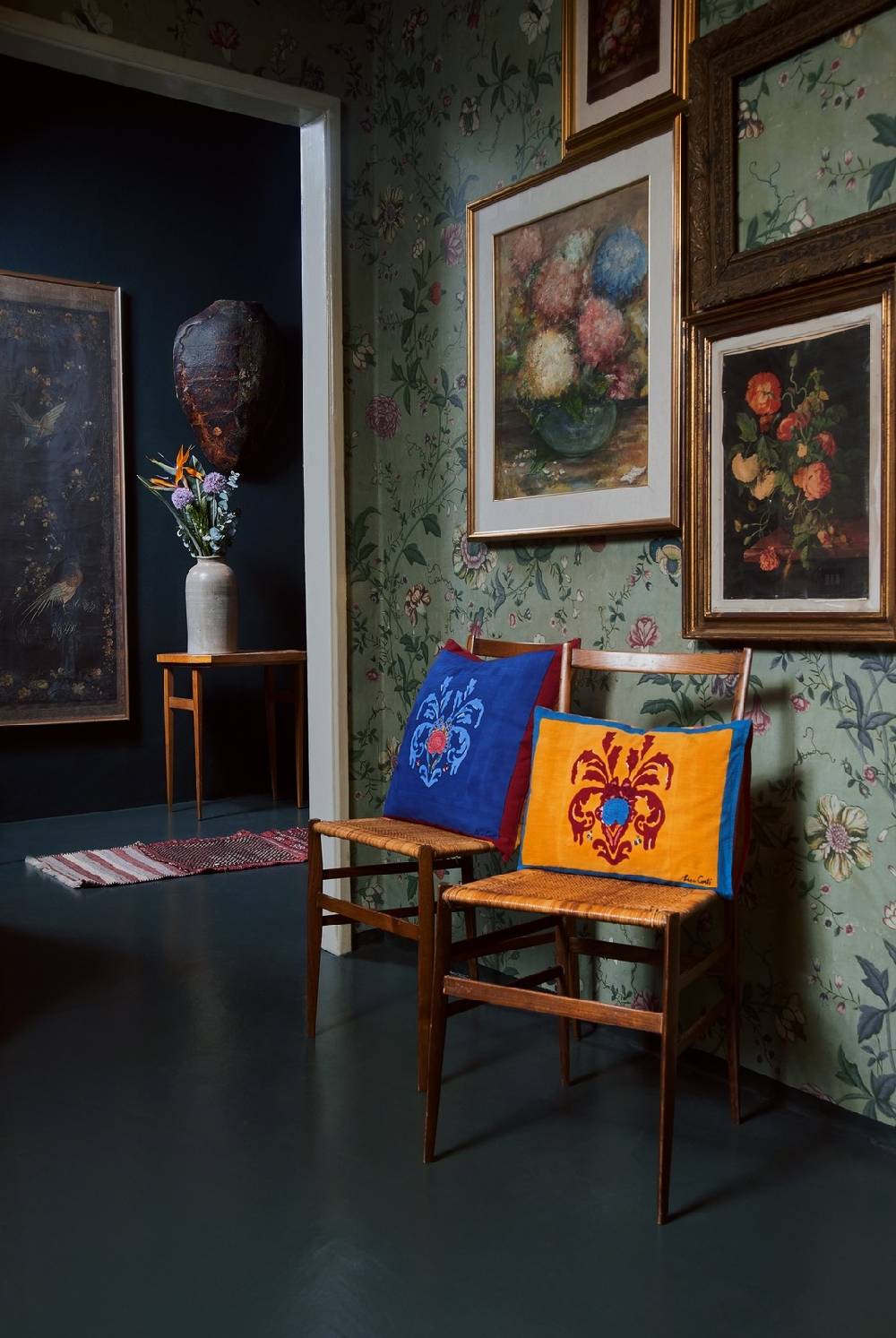 Lisa Corti Federa Cotone 45x45cm Brocade Royal Blue