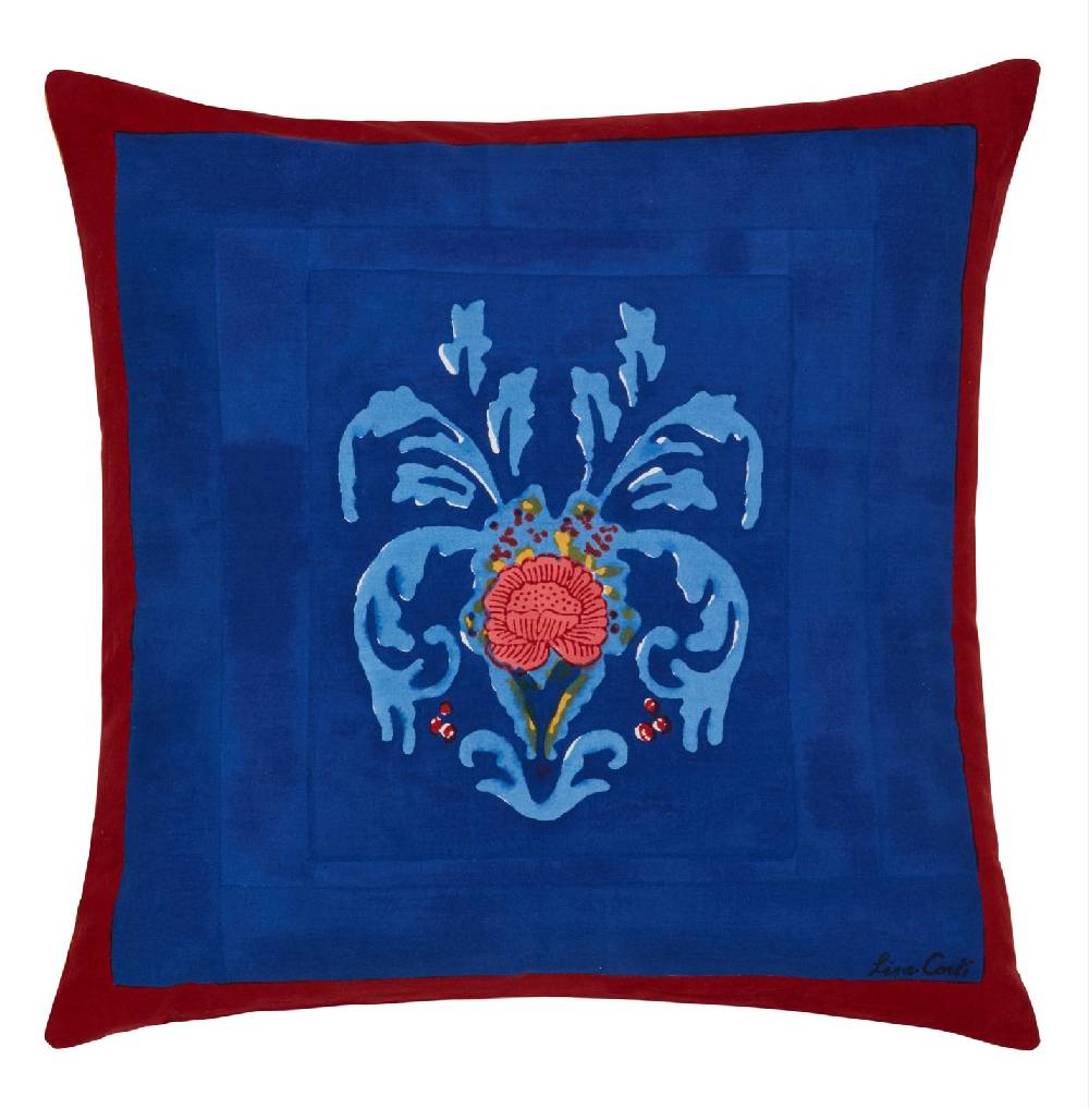 Lisa Corti federa cotone 45x45cm brocade royal blue
