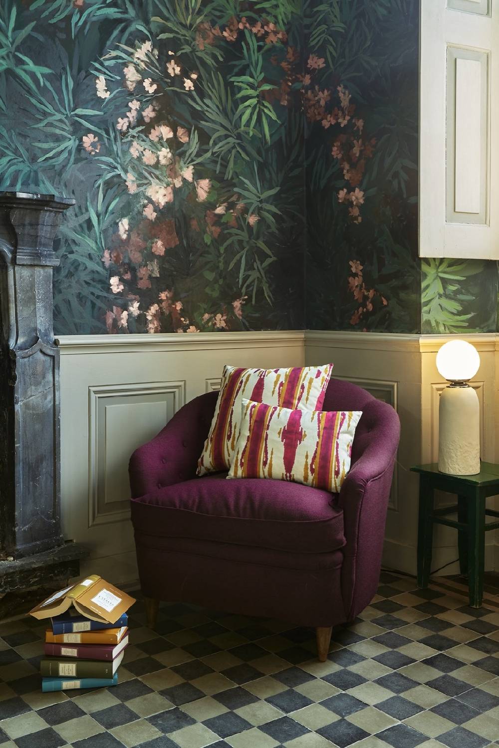 Lisa Corti Federa Cotone 45x45cm Flame Aubergine Gold