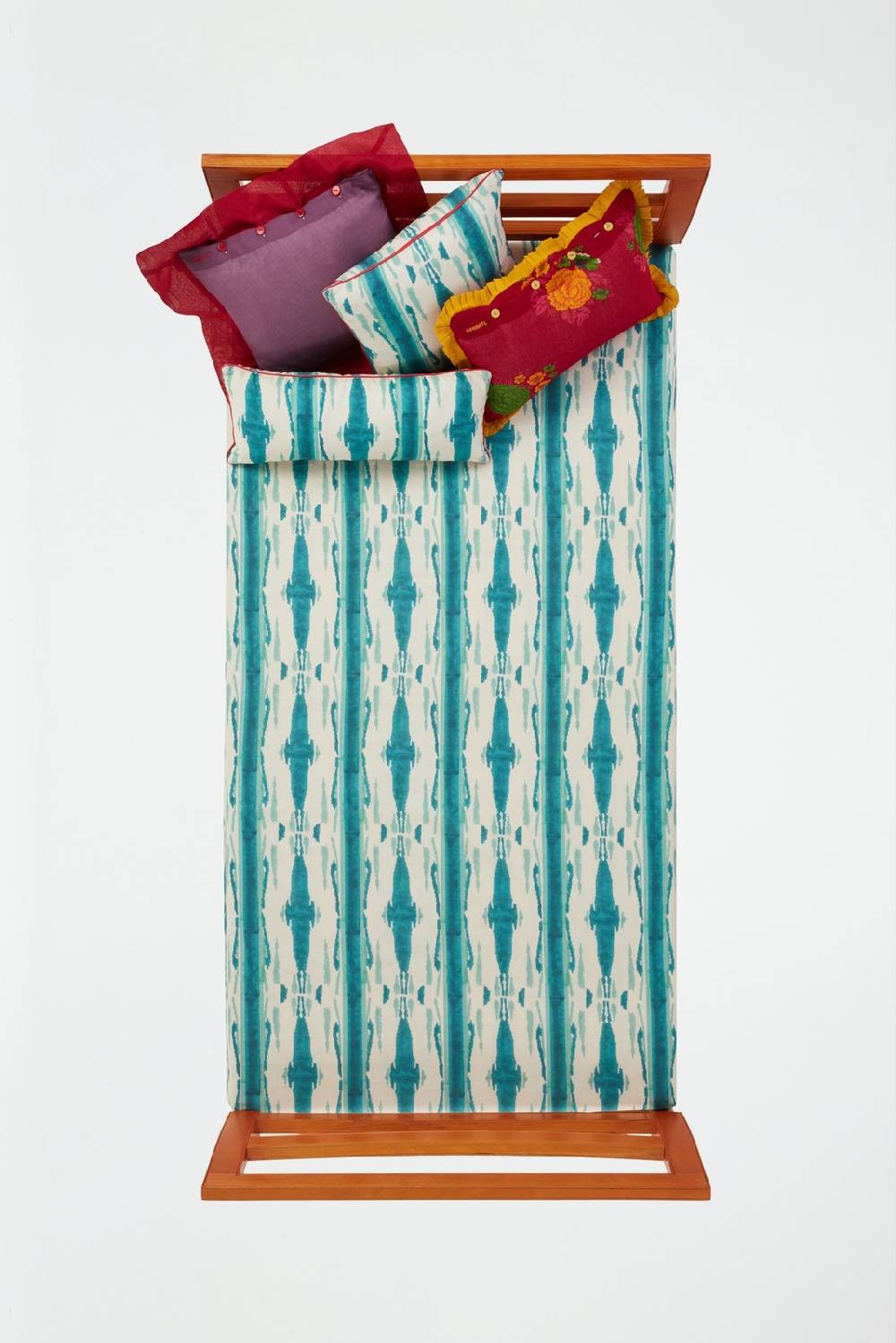 Lisa Corti Federa Cotone 45x45cm Flame Design Peacock Veronese