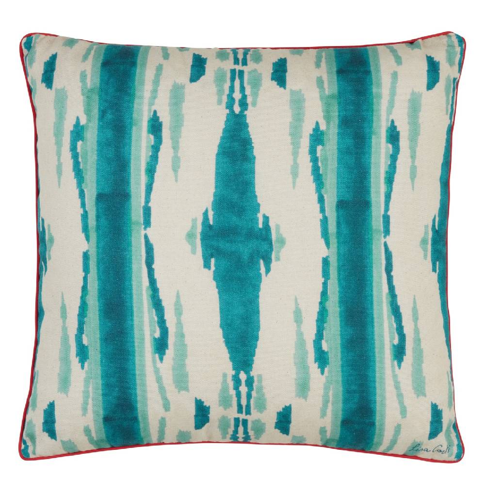 Lisa Corti Federa Cotone 45x45cm Flame Design Peacock Veronese