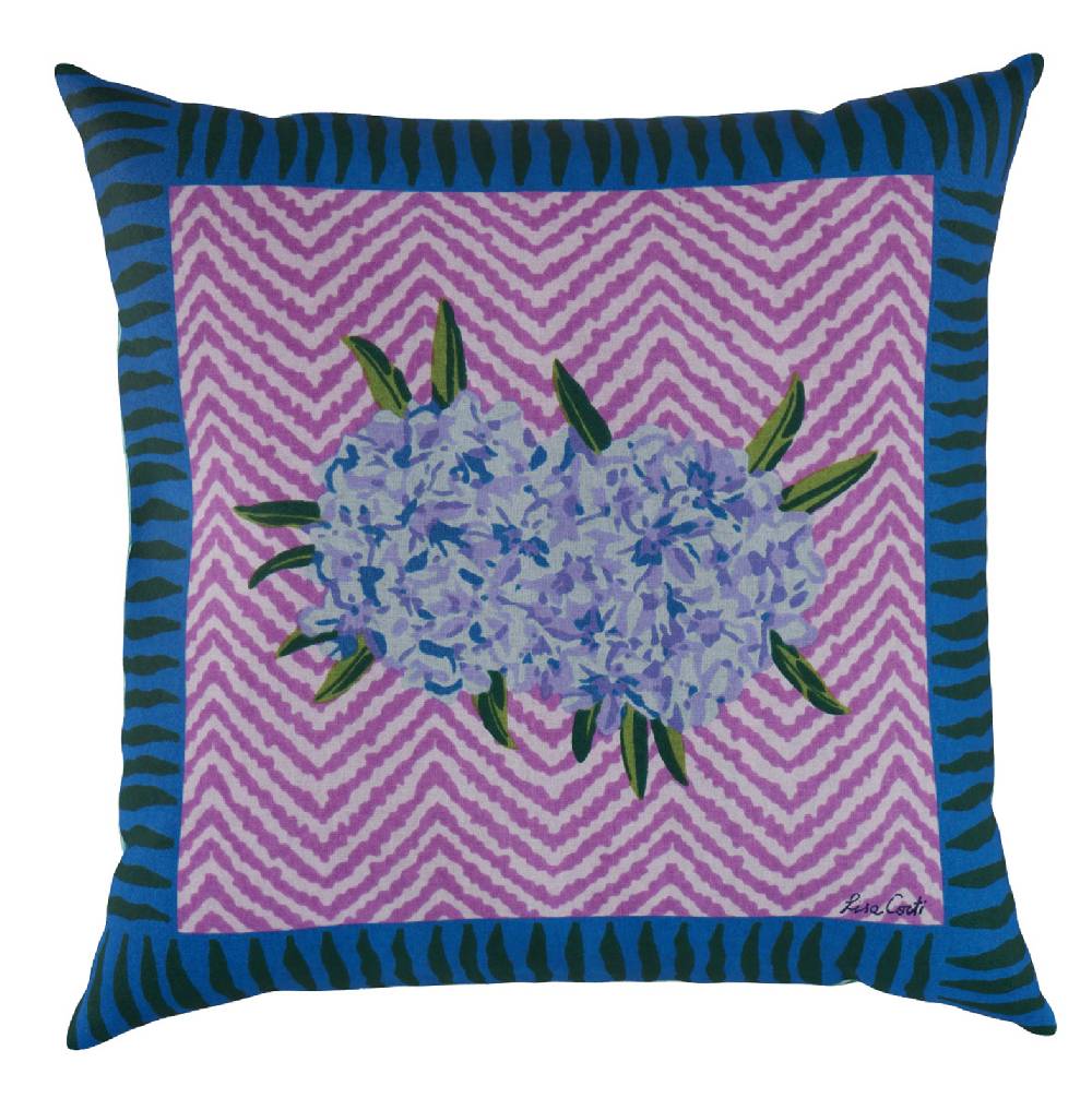 Lisa Corti federa cotone 45x45cm oleander lilac peach