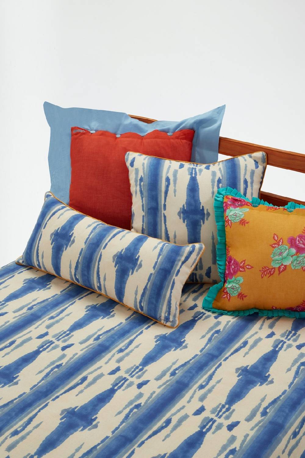 Lisa Corti Federa Cotone 60x25cm Flame Design Blue Pervinch