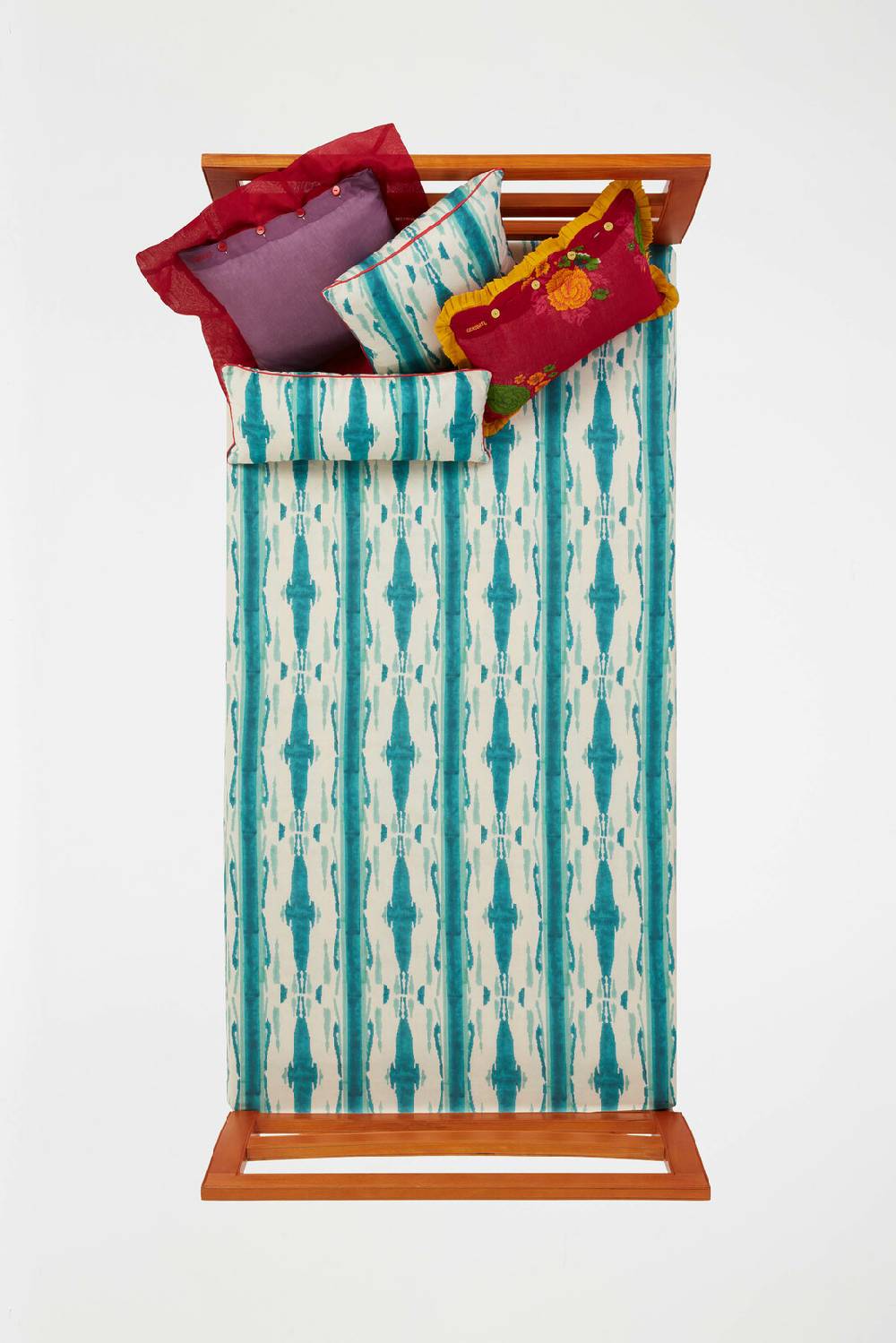 Lisa Corti Federa Cotone 60x25cm Flame Design Peacock Veronese