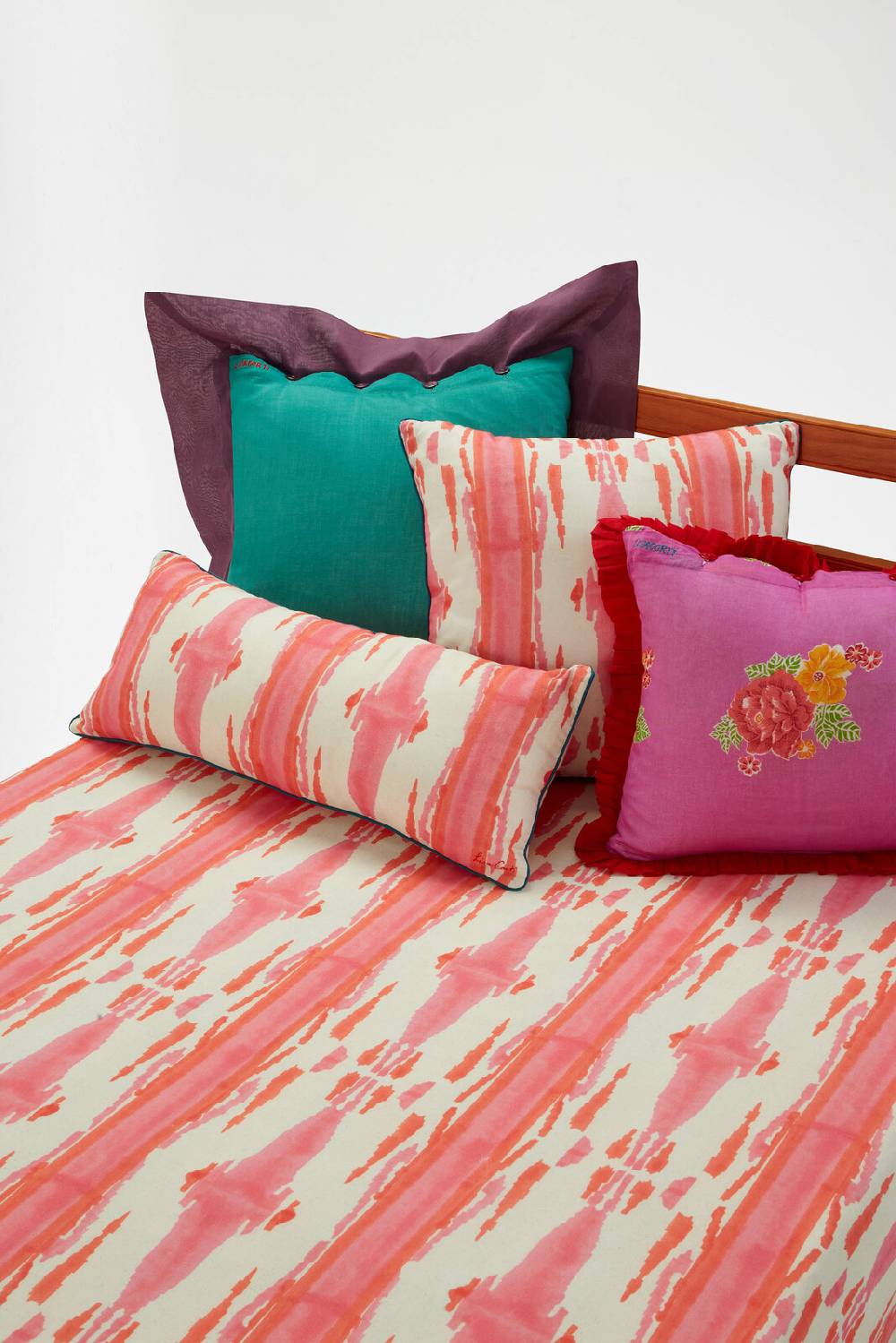 Lisa Corti Federa Cotone 60x25cm Flame Design Pink Laquered Red