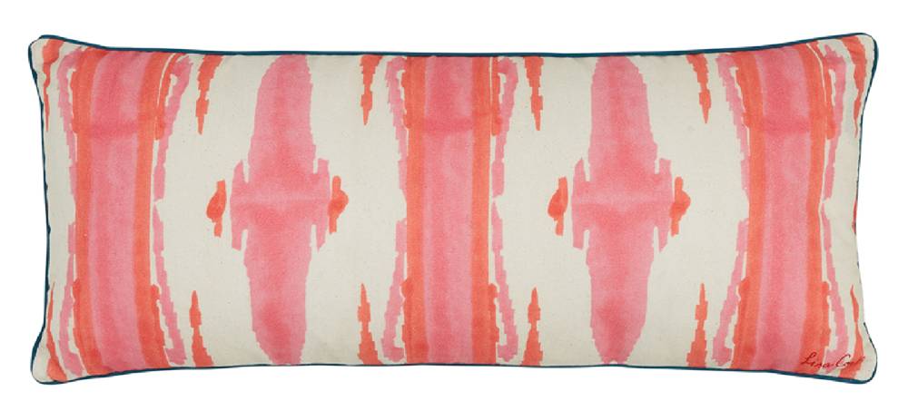 Lisa Corti Federa Cotone 60x25cm Flame Design Pink Laquered Red