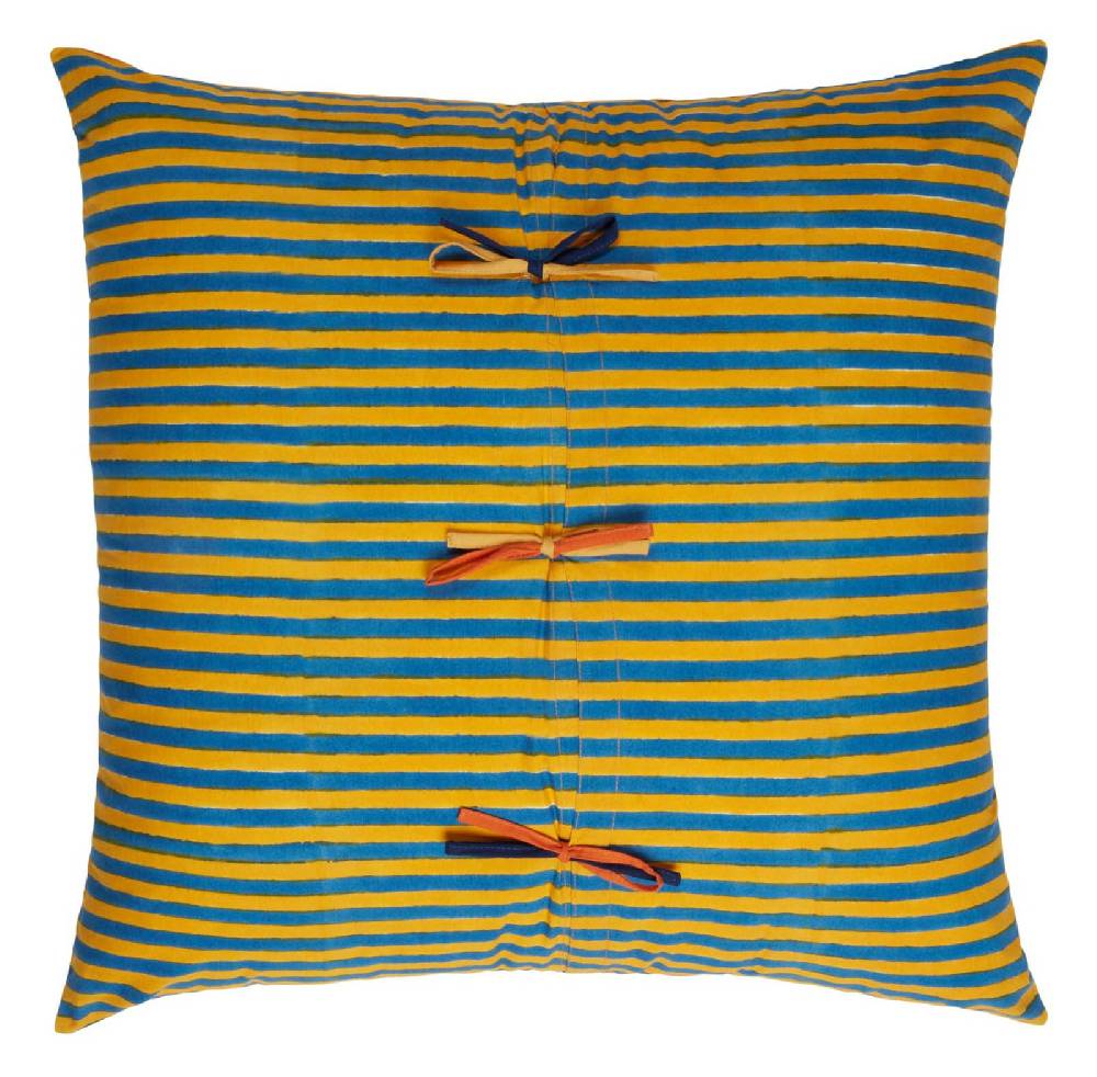 Lisa Corti Federa Cotone 60x60cm Arabesque Corolla Blue Natural