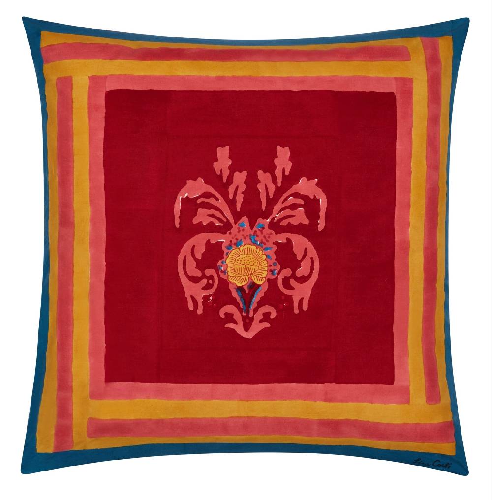 Lisa Corti federa cotone 60x60cm brocade royal blue