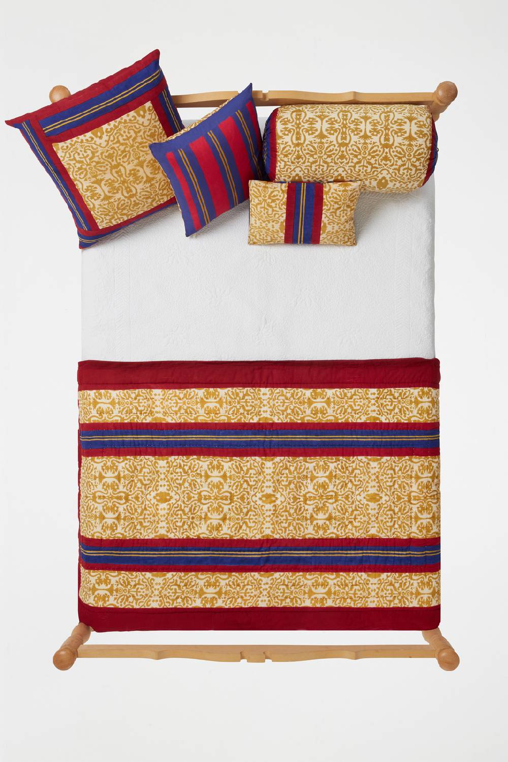 Lisa Corti Federa Cotone 60x60cm Damask Stripes Chutney