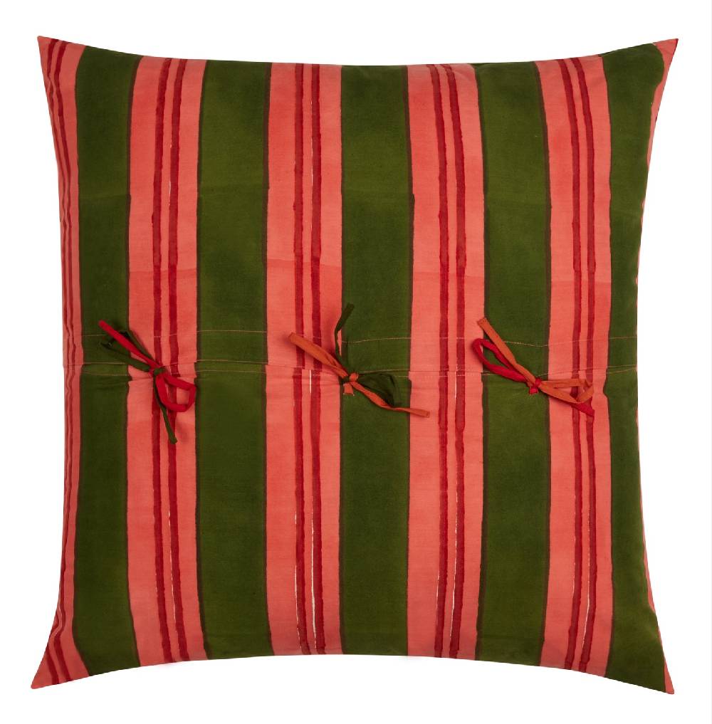 Lisa Corti Federa Cotone 60x60cm Leopard Bouquet Red