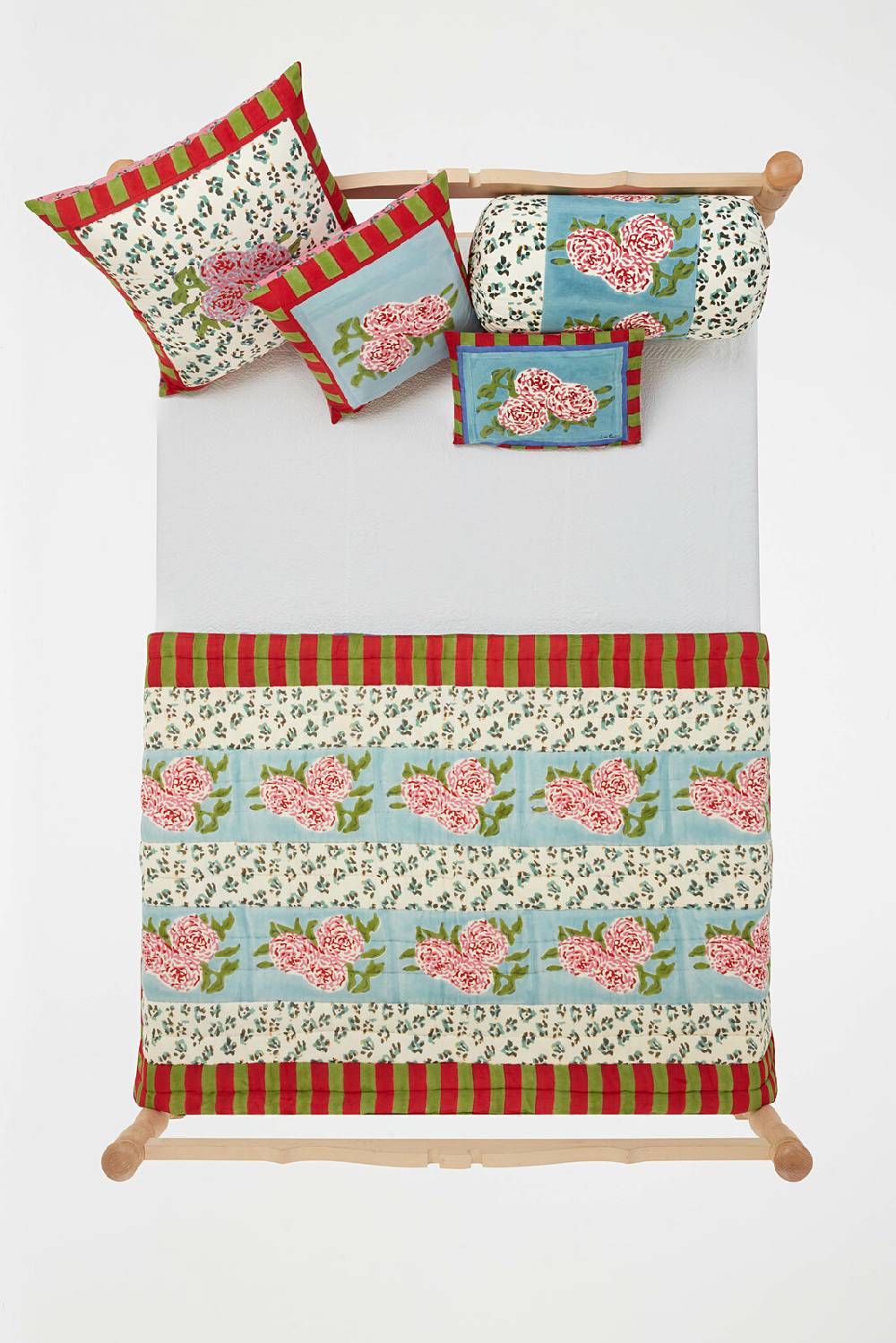 Lisa Corti Federa Cotone 60x60cm Leopard Stripes Sky