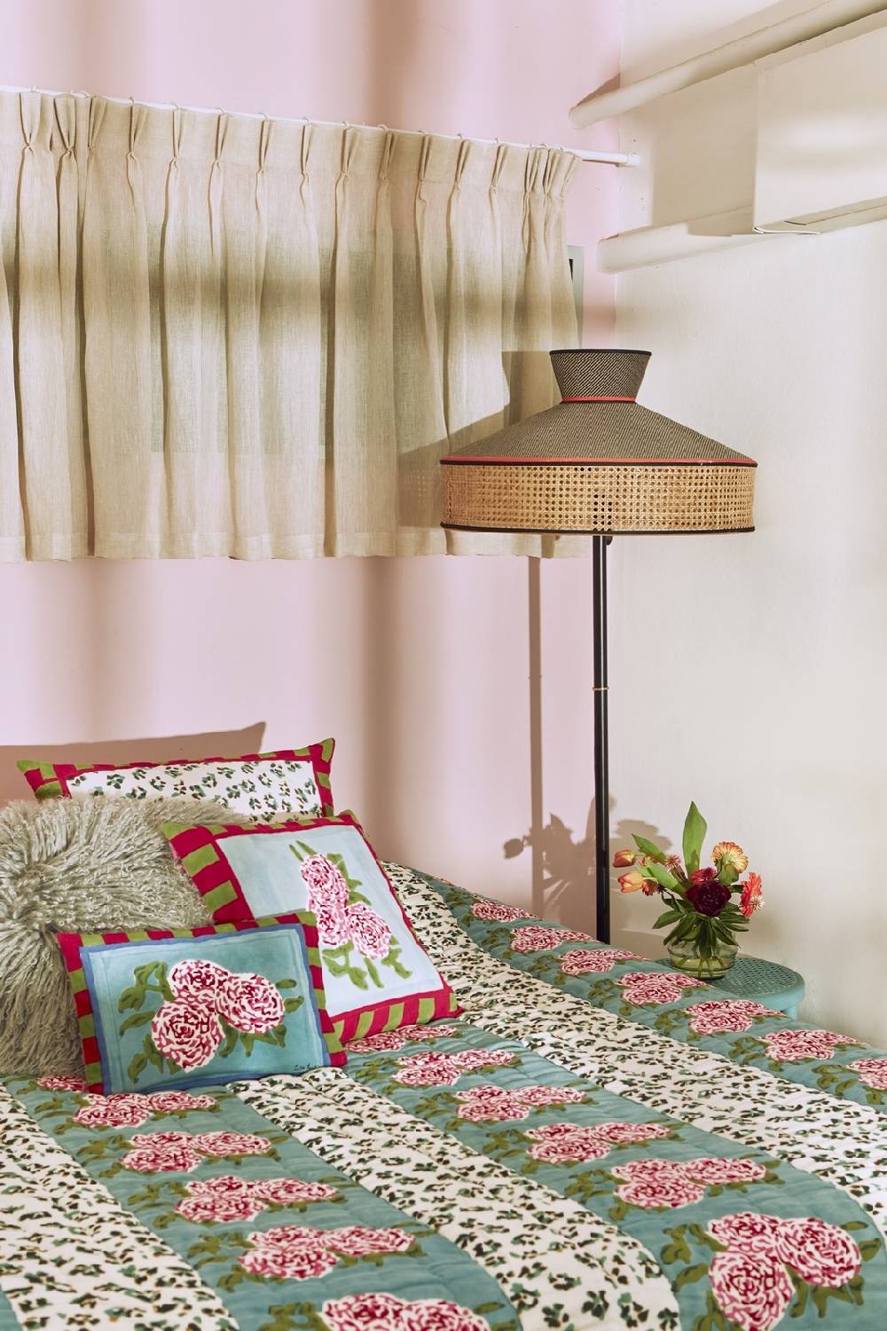 Lisa Corti Federa Cotone 60x60cm Leopard Stripes Sky