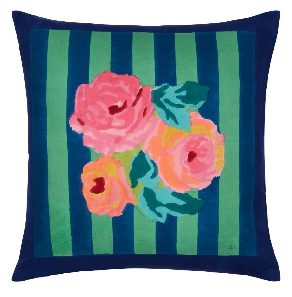 Lisa Corti federa cotone 60x60cm nizam stripes blue green