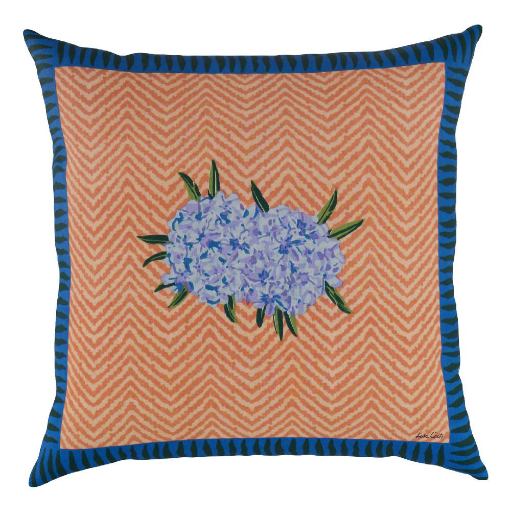 Lisa Corti federa cotone 60x60cm oleander lilac peach