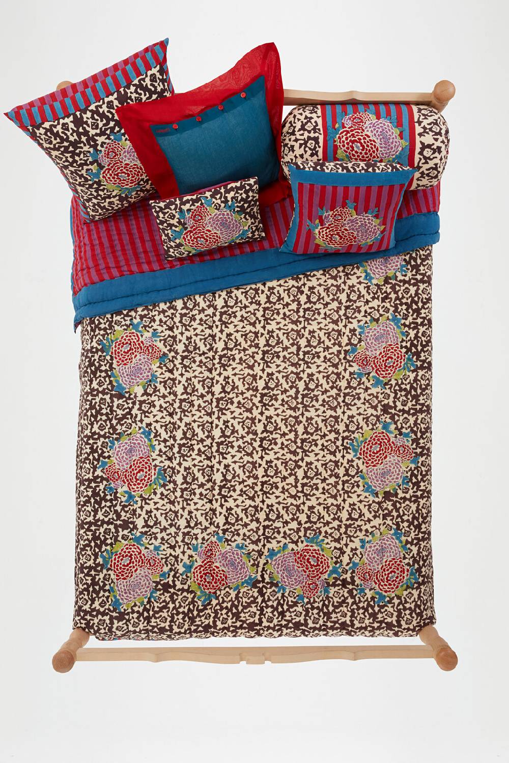 Lisa Corti Federa Cotone Rullo Paloma Arabesque Corolla Natural Coffee