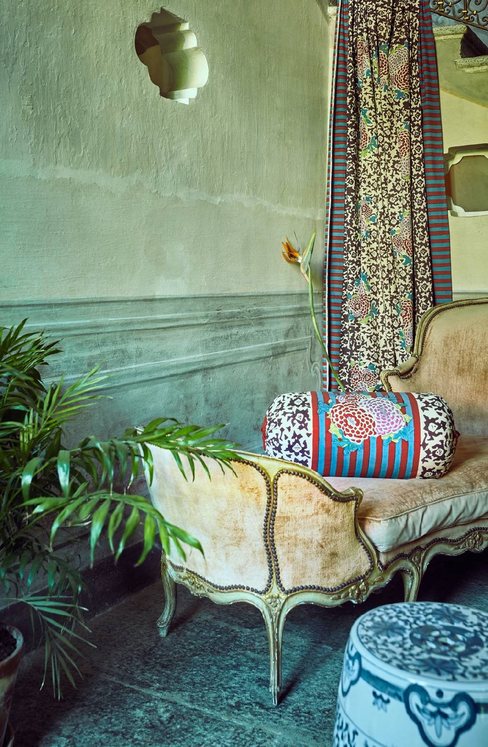 Lisa Corti Federa Cotone Rullo Paloma Arabesque Corolla Natural Coffee