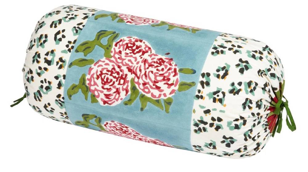 Lisa Corti federa cotone rullo paloma leopard stripes sky