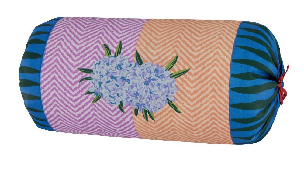 Lisa Corti federa cotone rullo paloma oleander lilac peach