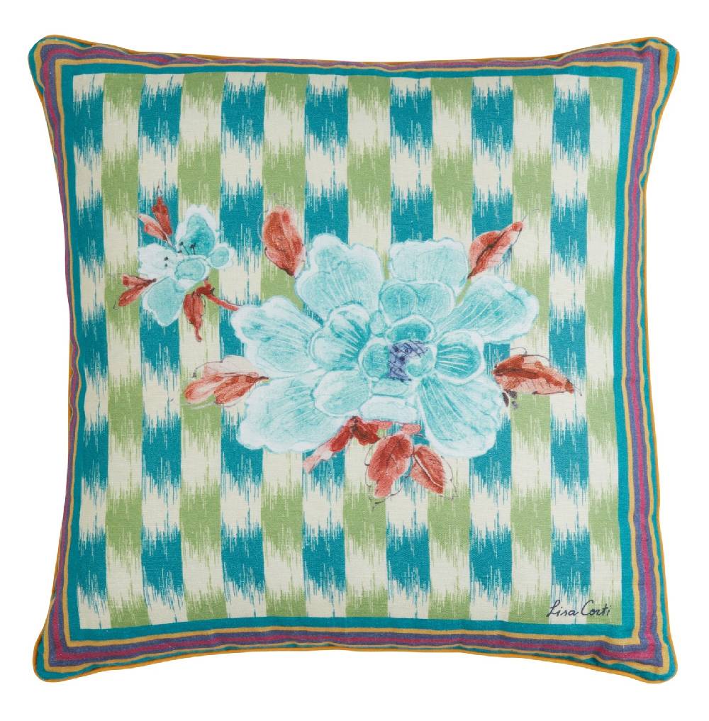 Lisa Corti federa lino 45x45cm veranda peacock green