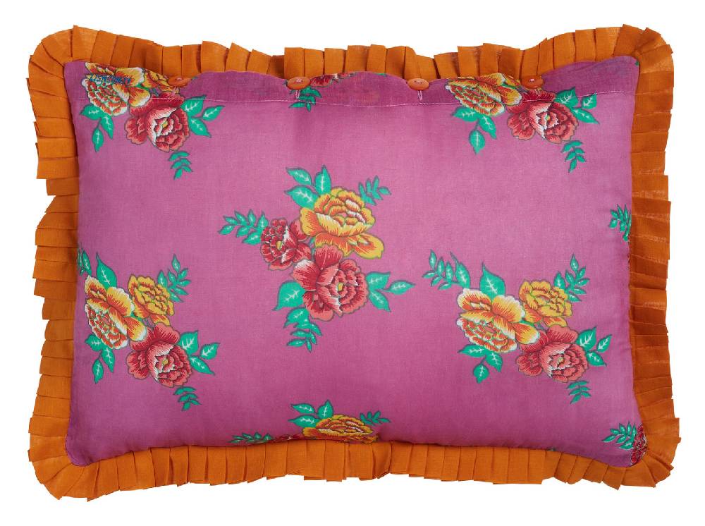 Lisa Corti federa organza 35x50cm gulab flower purple